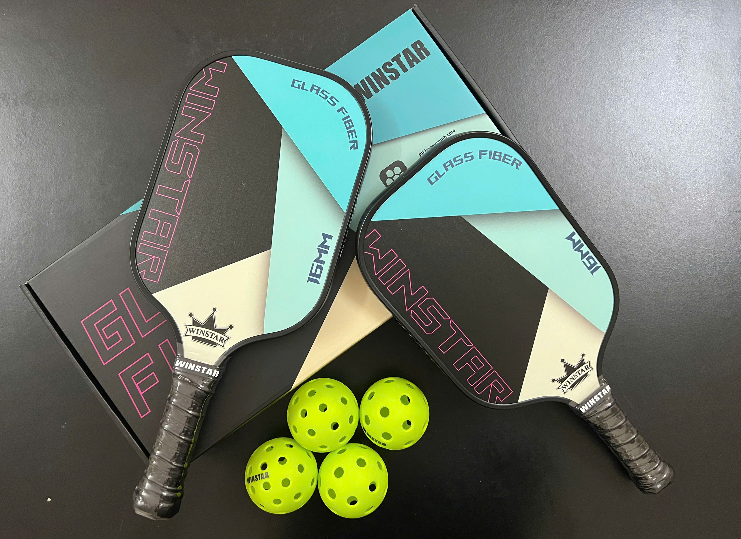 CẶP VỢT PICKLEBALL WINSTAR FIBER CARBON